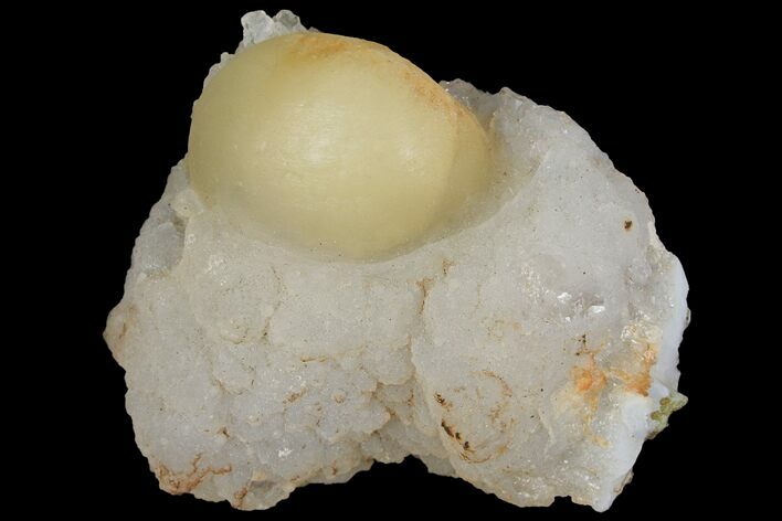 Botryoidal Yellow Fluorite on Quartz - India #102371